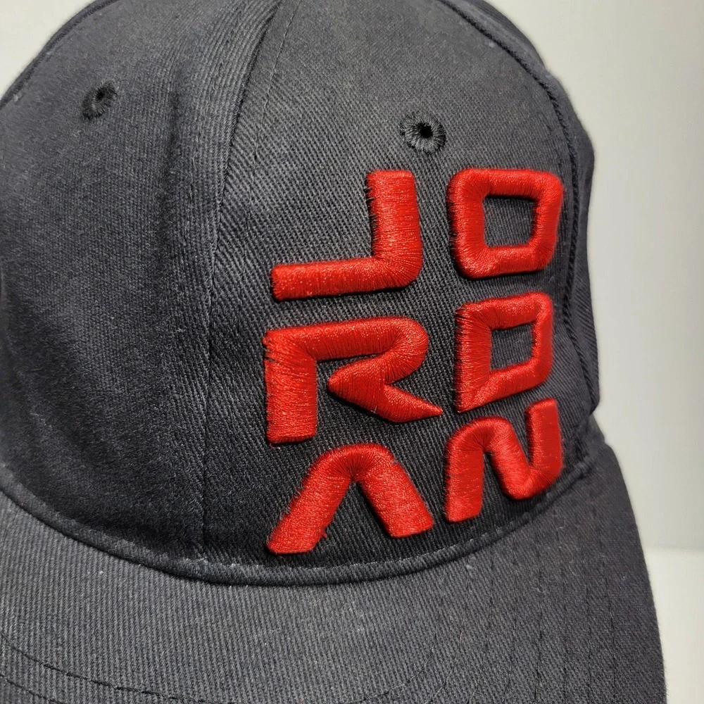Jordan Hat Cap Black Baseball Hiker Hiking Flat Brim Embroidered Logo Youth